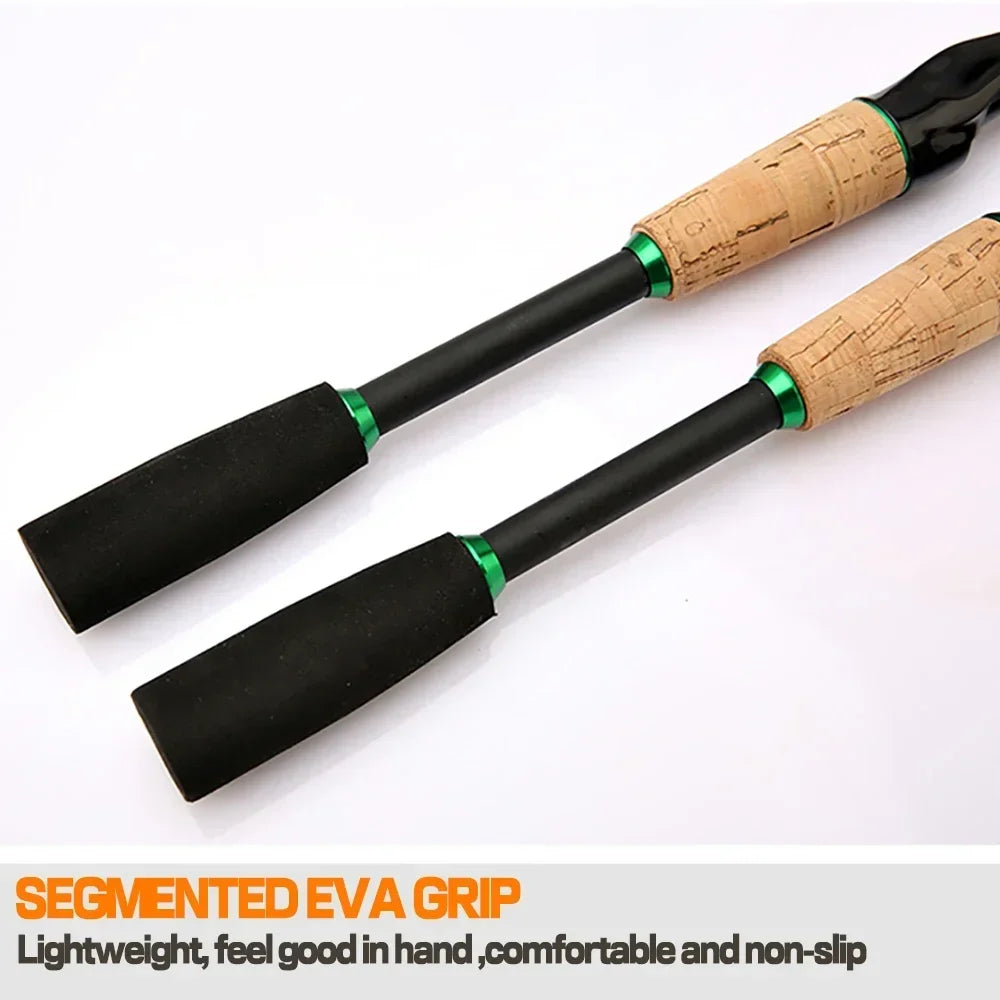 Casting Spinning Lure Fishing Rod Solid ML Tip 1.8/2.1m Ultralight Trout Jigging Pole 4/5 Sections Pesca