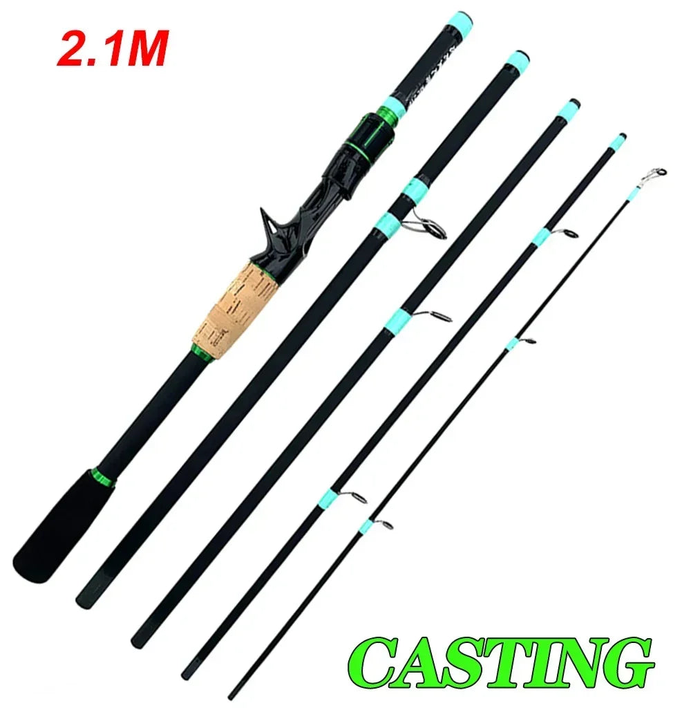 Casting Spinning Lure Fishing Rod Solid ML Tip 1.8/2.1m Ultralight Trout Jigging Pole 4/5 Sections Pesca