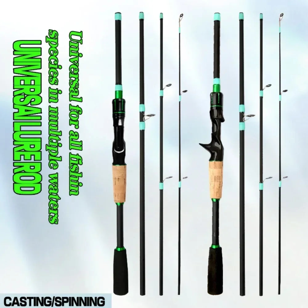 Casting Spinning Lure Fishing Rod Solid ML Tip 1.8/2.1m Ultralight Trout Jigging Pole 4/5 Sections Pesca