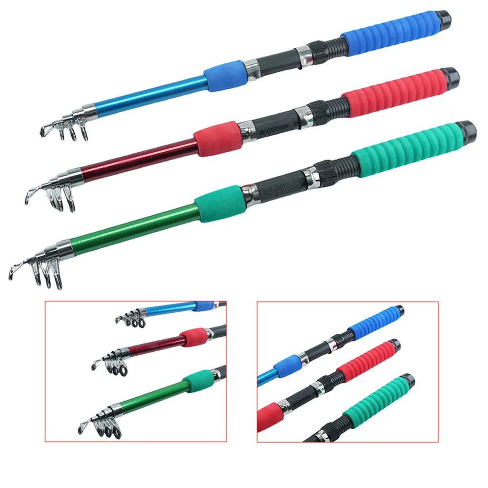 Fishing Pole Set Full Kits With Telescopic Fishing Rod And Spinning Reel Baits Hooks Travel Pole Set