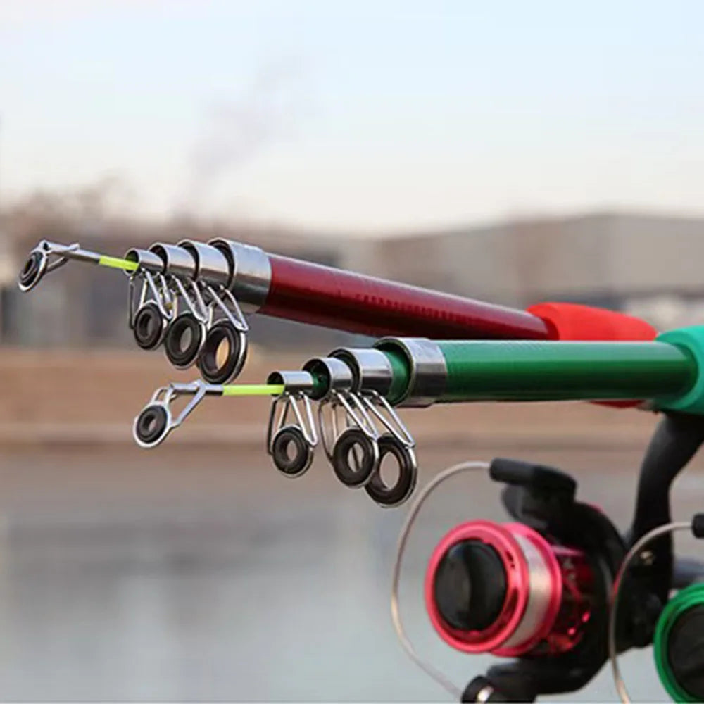 Fishing Pole Set Full Kits With Telescopic Fishing Rod And Spinning Reel Baits Hooks Travel Pole Set