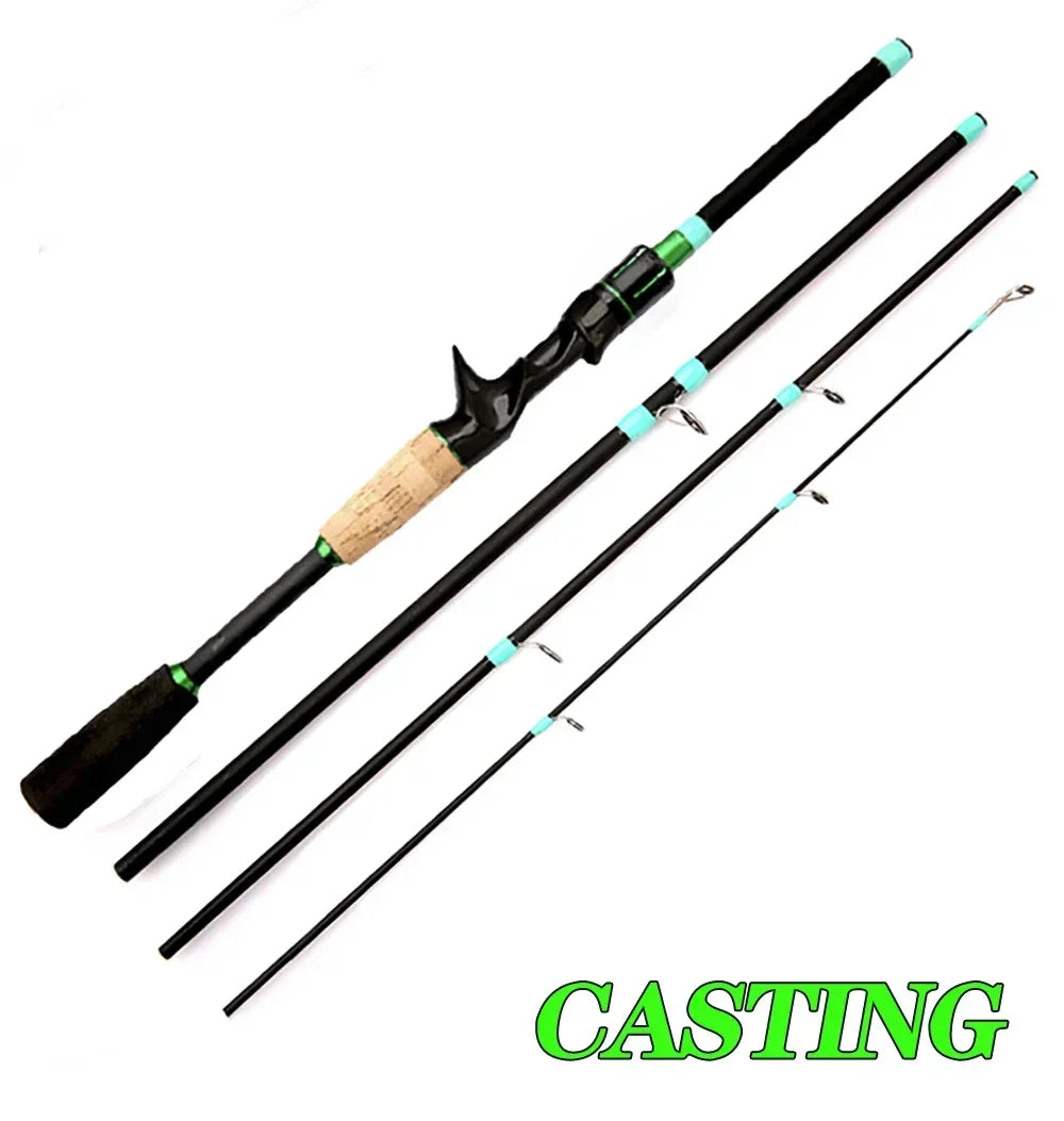 Casting Spinning Lure Fishing Rod Solid ML Tip 1.8/2.1m Ultralight Trout Jigging Pole 4/5 Sections Pesca